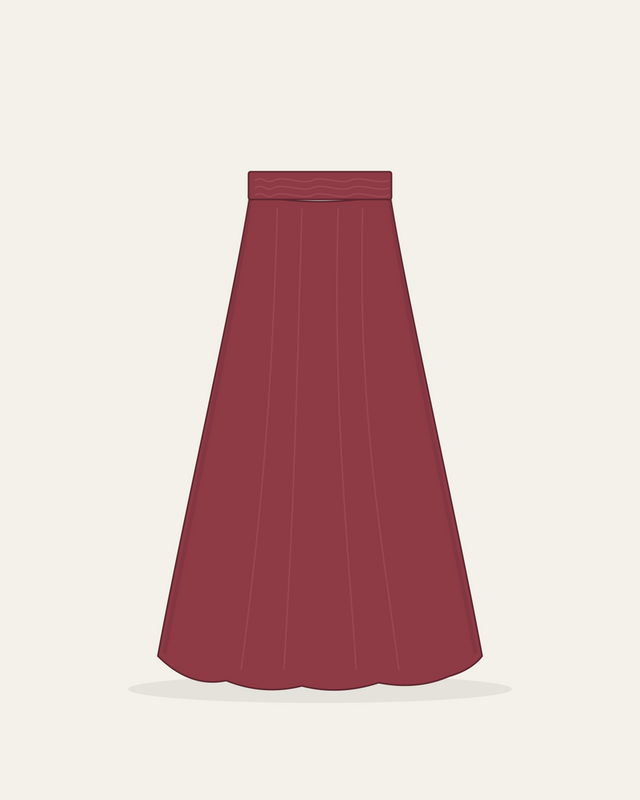 Selma Musselin-Maxirock in Kirschrot