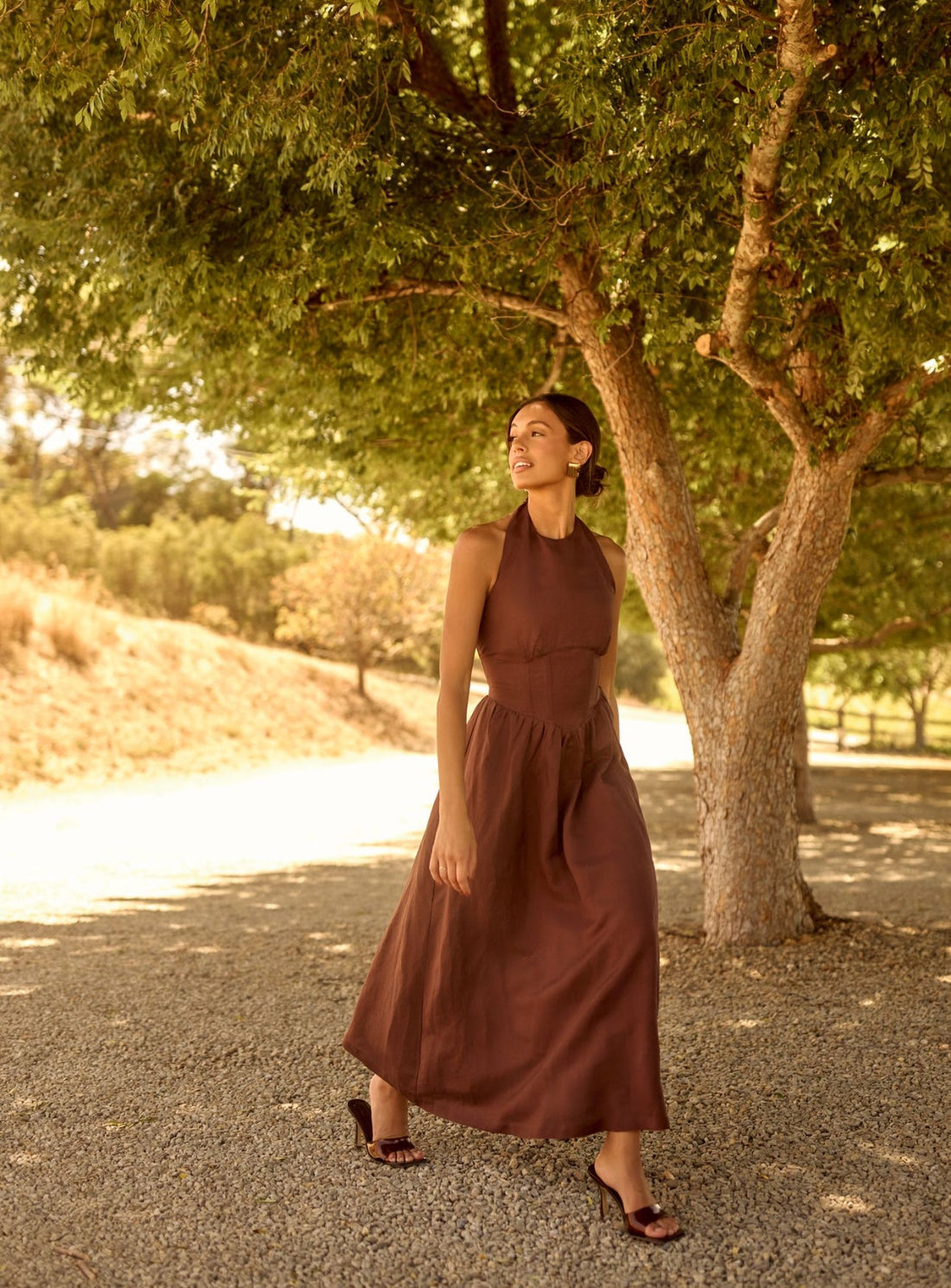 Vera - Halter Maxi Linnen Jurk