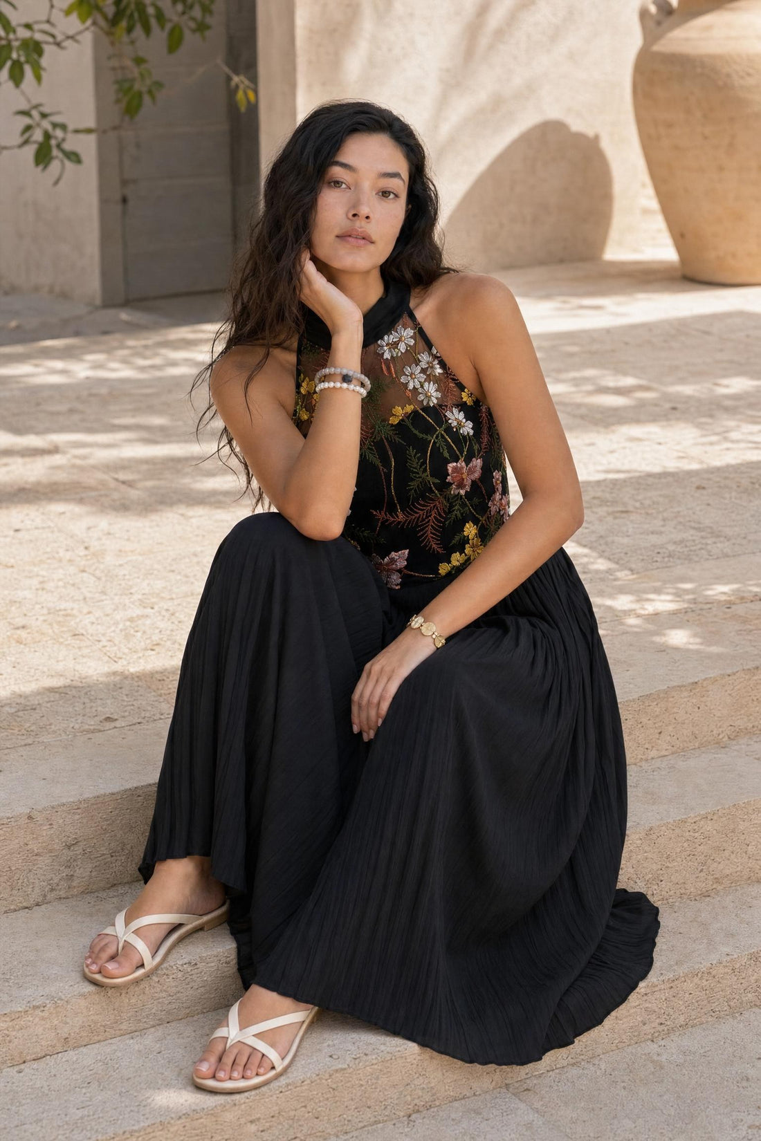 Fleur - Ärmelloser Jumpsuit mit Spitze