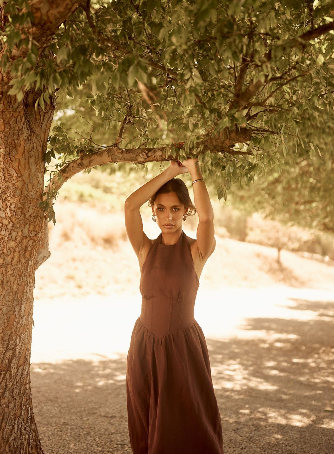Vera - Halter Maxi Linnen Jurk