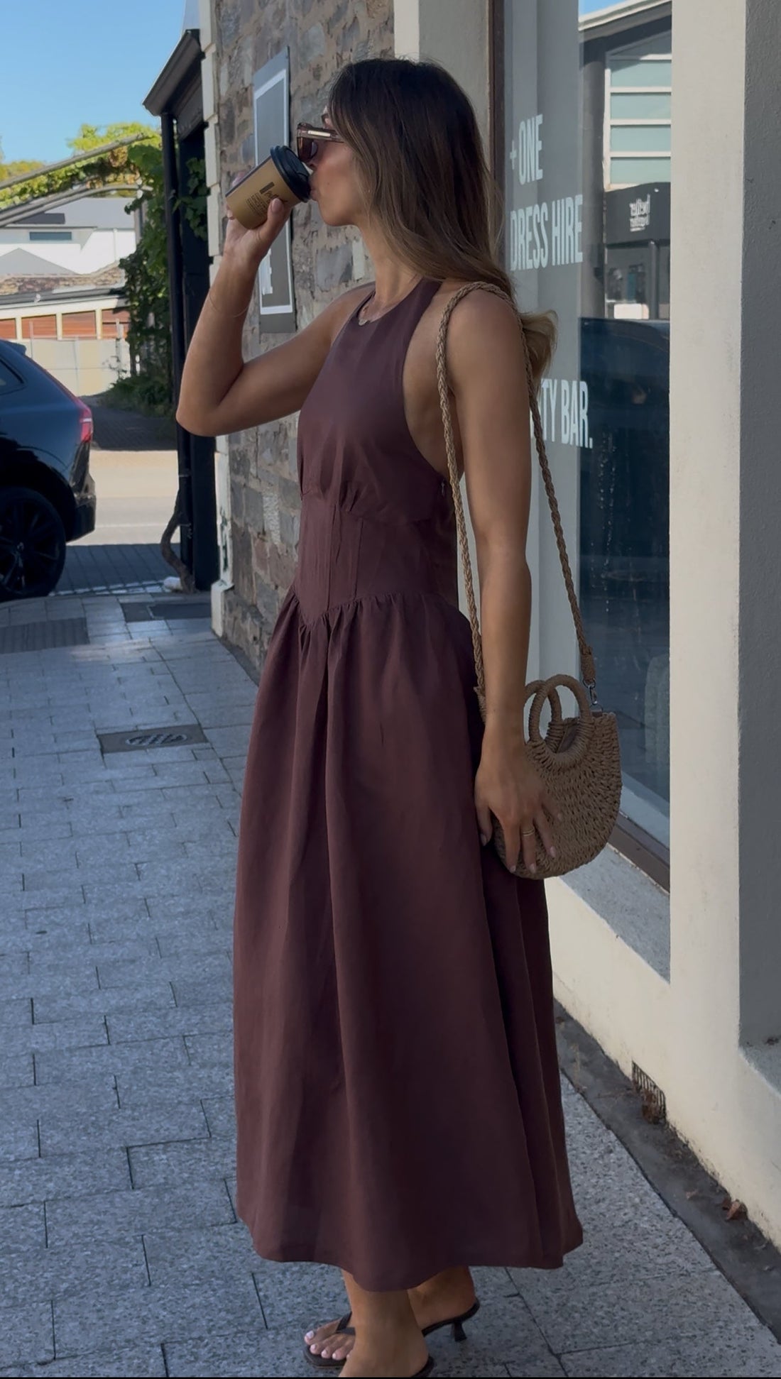 Vera - Halter Maxi Linnen Jurk