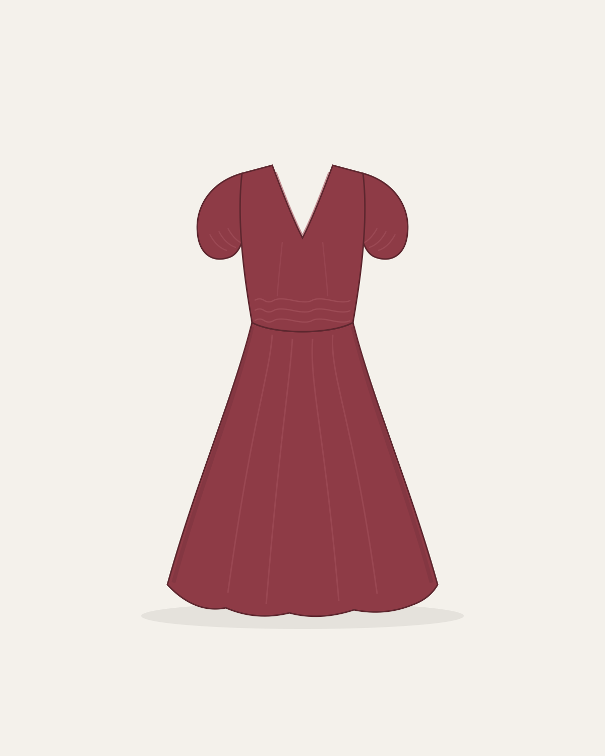 Noor Musselin-Midikleid in Kirschrot