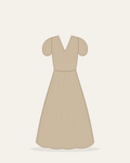 Livia Musselin-Maxikleid in Sand
