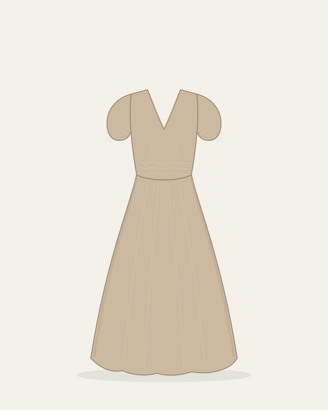 Livia Musselin-Maxikleid in Sand